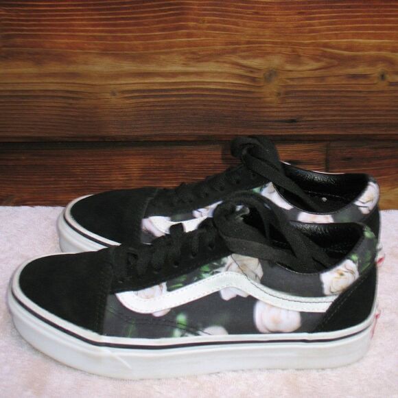 Vans Old Sckool Black Floral Sneakers - Picture 2 of 8